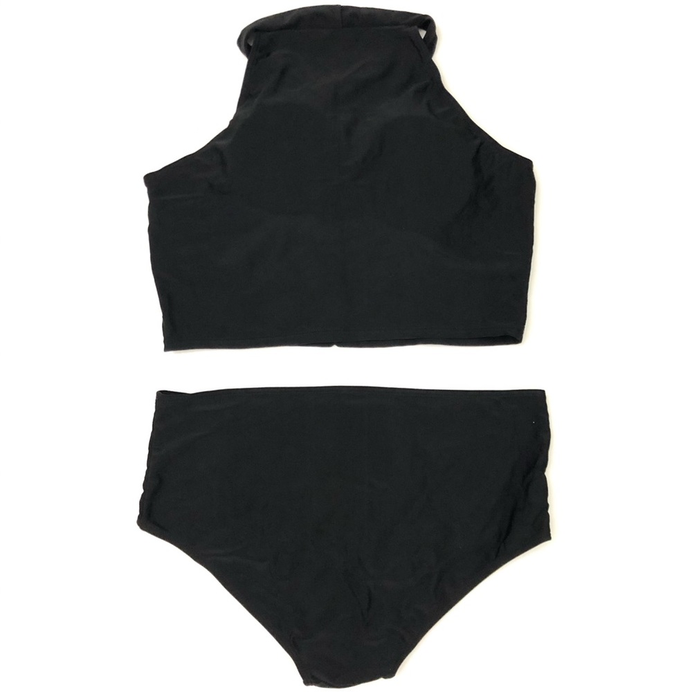NWOT High Neck Crop Top Bikini Set L